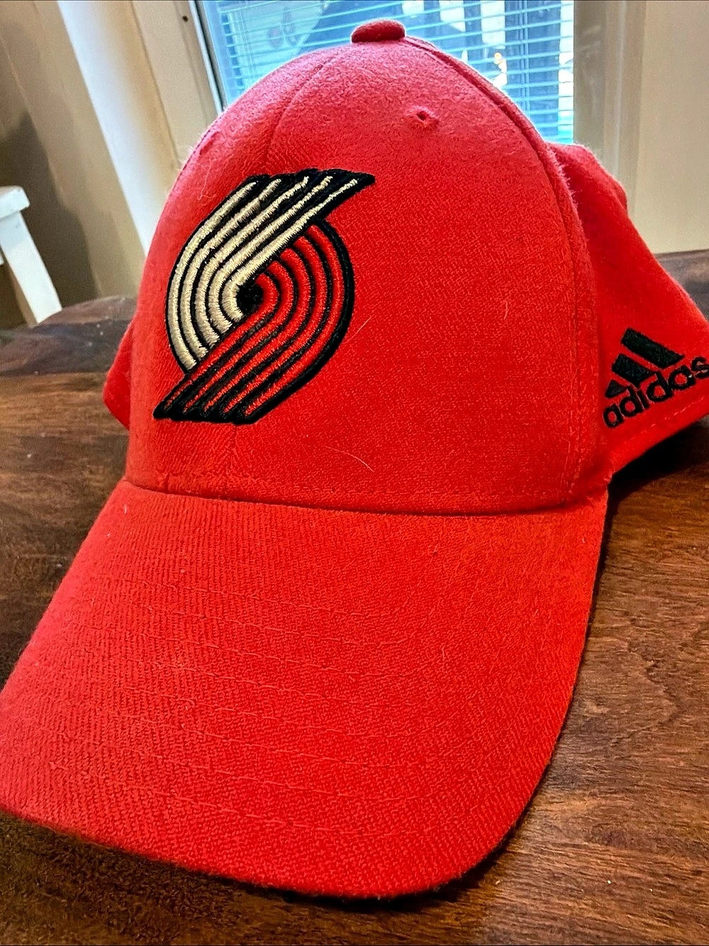 adidas Portland Trail Blazers NBA Flex Fit Hat Red & Black L/XL